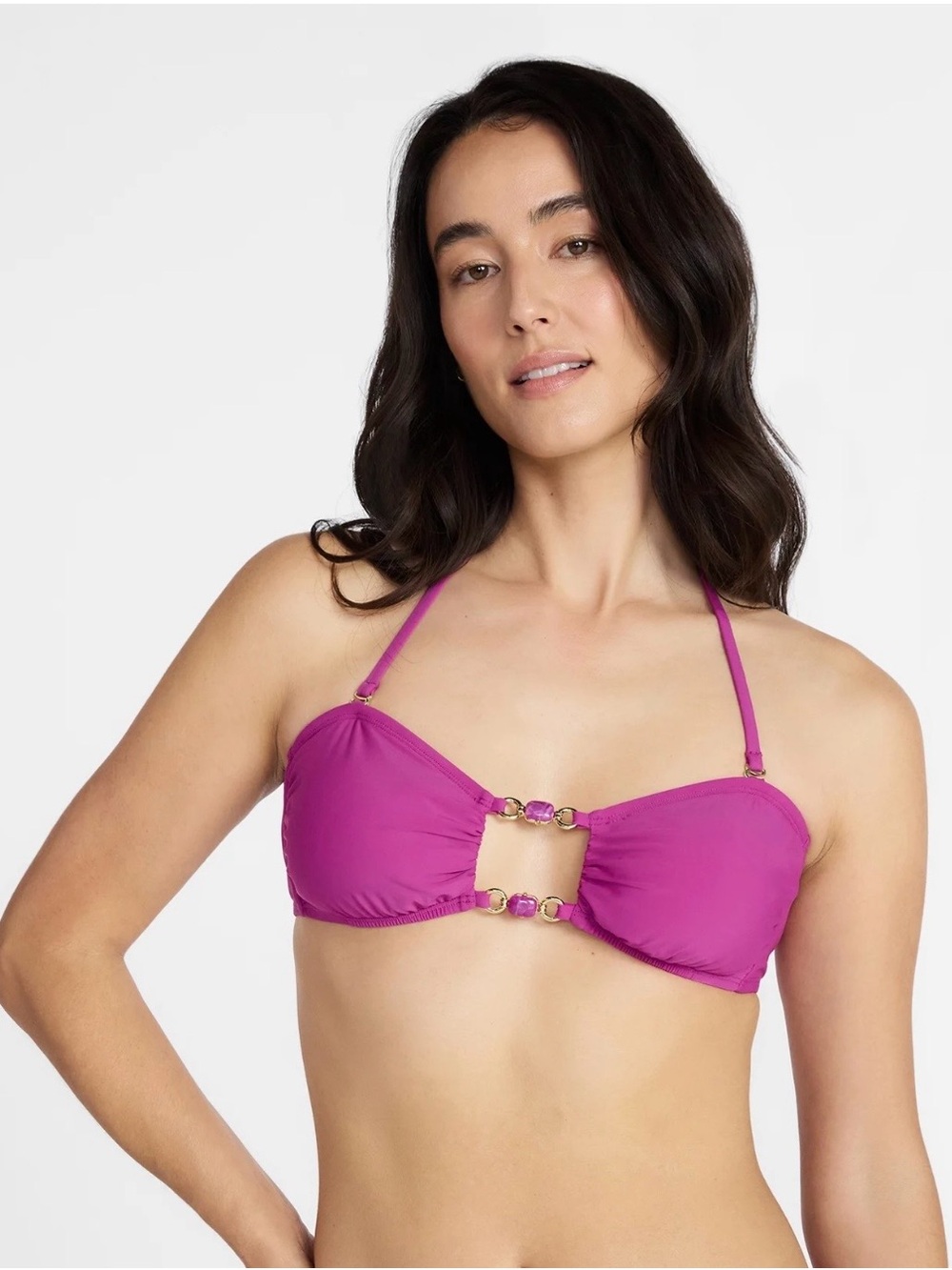 Time and Tru Women's Purple Bikini Top